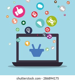 free apps design over blue background, vector illustration