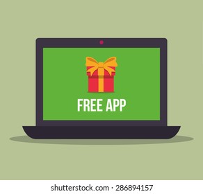 free apps design over green background, vector illustration