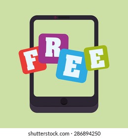 free apps design over green background, vector illustration