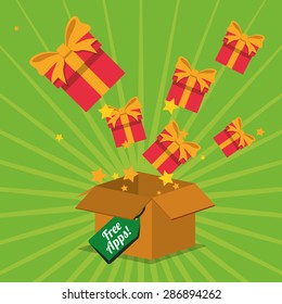 free apps design over green background, vector illustration