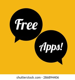 free apps design over orange background, vector illustration