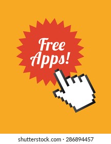 free apps design over orange background, vector illustration