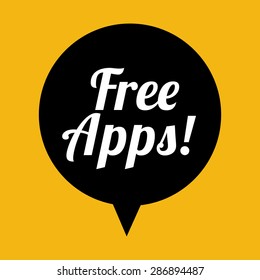 free apps design over orange background, vector illustration