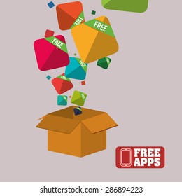 free apps design over purple background, vector illustration