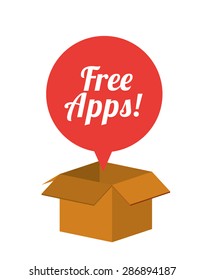 free apps design over white background, vector illustration