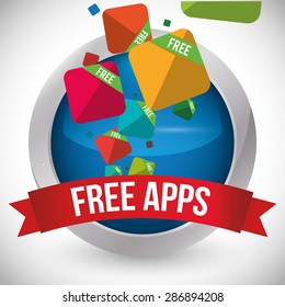 free apps design over white background, vector illustration