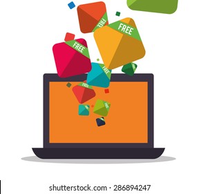 free apps design over white background, vector illustration