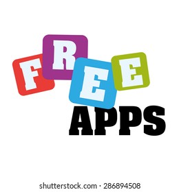 free apps design over white background, vector illustration