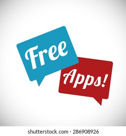 free apps design over white background, vector illustration