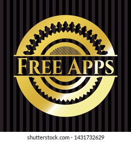 Free Apps gold emblem or badge. Vector Illustration. Detailed.