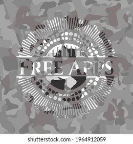 Free Apps grey camouflaged emblem. Vector Illustration. 