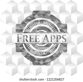 Free Apps grey emblem with cube white background