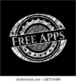 Free Apps on blackboard. Vector Illustration. Detailed.