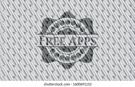 Free Apps shiny silver emblem. Scales pattern. Vector Illustration. Detailed.