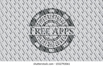 Free Apps silver emblem or badge. Scales pattern. Vector Illustration. Detailed.