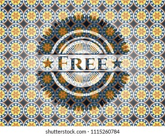Free arabesque style emblem. arabic decoration.