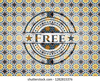 Free arabesque style emblem. arabic decoration.