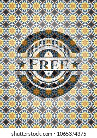 Free arabic emblem background. Arabesque decoration.