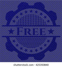 Free badge with denim texture