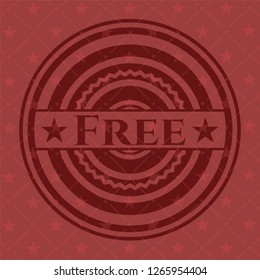 Free badge with red background
