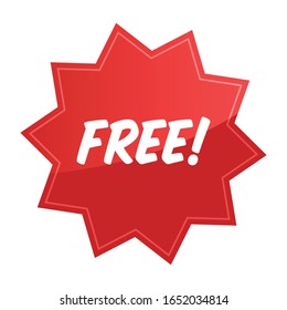 Free badge, special offer promotion. Call to action stickers or labels.