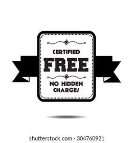 Free. Free Badge. Free stamp. Free Tag. Free Button. Free sticker. Free banner. Badge with shadow. Silhouette. Vector Illustration. EPS10