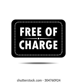 Free. Free Badge. Free stamp. Free Tag. Free Button. Free sticker. Free banner. Badge with shadow. Silhouette. Vector Illustration. EPS10