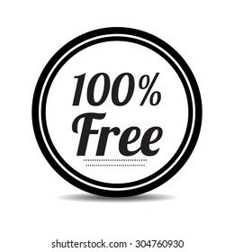 Free. Free Badge. Free stamp. Free Tag. Free Button. Free sticker. Free banner. Badge with shadow. Silhouette. Vector Illustration. EPS10