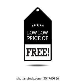 Free. Free Badge. Free stamp. Free Tag. Free Button. Free sticker. Free banner. Badge with shadow. Silhouette. Vector Illustration. EPS10