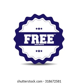 Free. Free Badge. Free Tag. Free Button. Free sticker. Vector Illustration