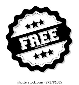 Free. Free Badge. Free Tag. Free Button. Vector