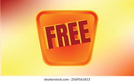 Free banner - Free 3D promo. Blurry burst on a multicolor background. Vector illustration