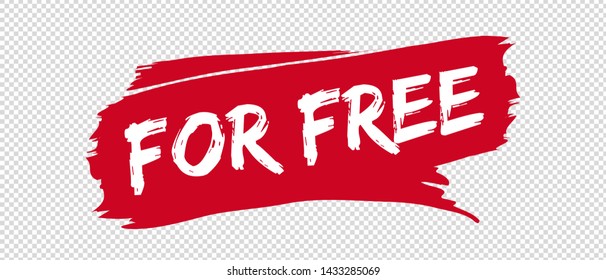 For Free Banner Brushstroke - Vector Illustration - Isolated On Transparent Background