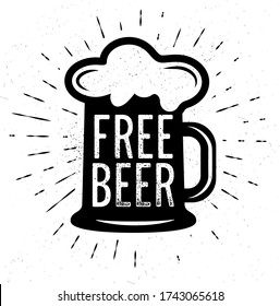 Cerveza libre. Cartel de tipografía dibujado a mano. Tipografía vectorial.