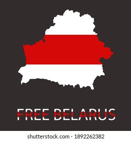 Free Belarus. Freedom and peace art vector illustration.