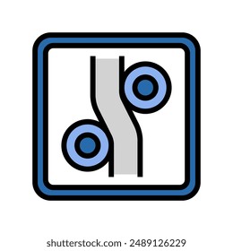 free bending label product caution color icon vector. free bending label product caution sign. isolated symbol illustration