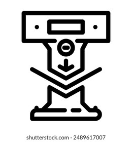 free bending label product caution line icon vector. free bending label product caution sign. isolated contour symbol black illustration