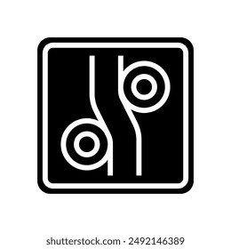 free bending label product caution glyph icon vector. free bending label product caution sign. isolated symbol illustration
