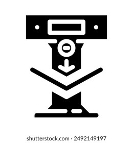 free bending label product caution glyph icon vector. free bending label product caution sign. isolated symbol illustration