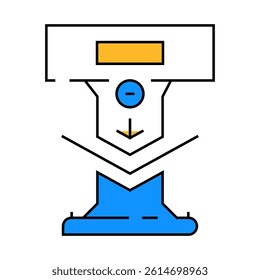 free bending label product caution line icon vector. free bending label product caution sign. isolated symbol illustration