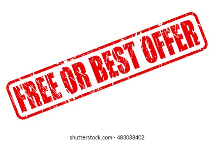 FREE OR BEST OFFER red stamp text on white