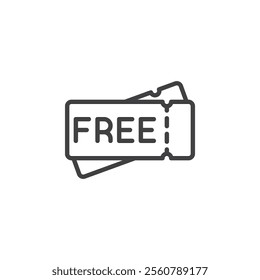 Free Bet line icon. linear style sign for mobile concept and web design. Free ticket outline vector icon. Symbol, logo illustration. Vector graphics