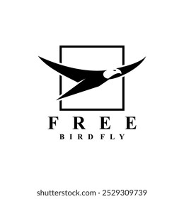 free bird fly illustration logo design vector