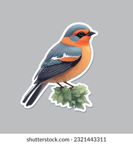 free bird sticker vector design 