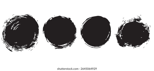 Free Black Ink Circles Grunge Texture Background.
