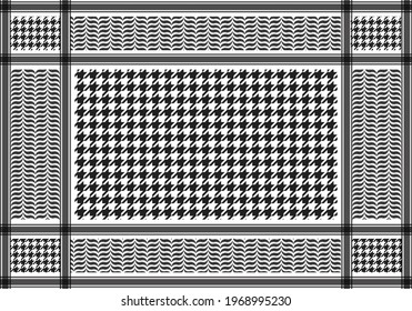 Free black and white checkered keffiyeh vector pattern