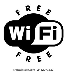 Free Black WIFI Wi Fi Label Banner Logo Icon Sign Sigil Symbol Emblem Badge Vector EPS PNG Transparent No Background Clip Art Vector EPS PNG Clip Art No Transparent Background