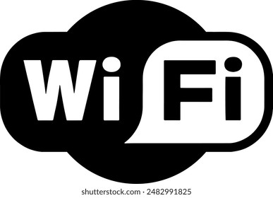 Free Black WIFI Wi Fi Label Banner Logo Icon Sign Sigil Symbol Emblem Badge Vector EPS PNG Transparent No Background Clip Art Vector EPS PNG Clip Art No Transparent Background