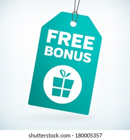 Free Bonus Gift Tag Vector Tag. Isolated From Background. Layered.