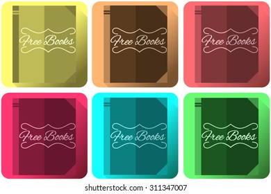 free book icons set